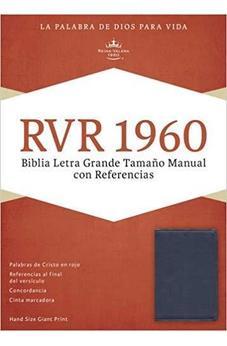 Biblia RVR 1960 Letra Grande Tamaño Manual Azul Zafiro Imitación Piel