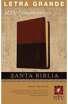 Biblia NTV Letra Grande Tamaño Personal Sentipiel Café Café Claro con Índice