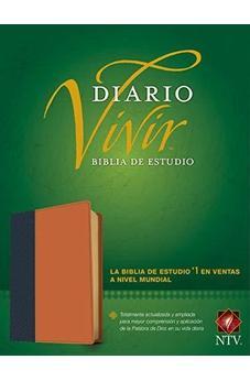 Biblia NTV de Estudio Diario Vivir Sentipiel Azul Café Claro con Índice