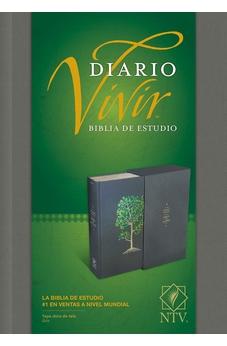 Biblia NTV de Estudio Diario Vivir Letra Grande Gris Tapa Dura de Tela