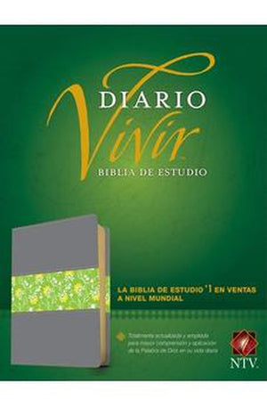 Biblia NTV de Estudio Diario Vivir Letra Grande Sentipiel Gris Verde