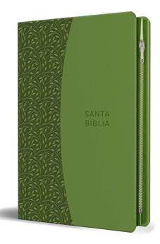 Biblia RVR 1960 Letra Grande Símil Piel Verde con Cierre